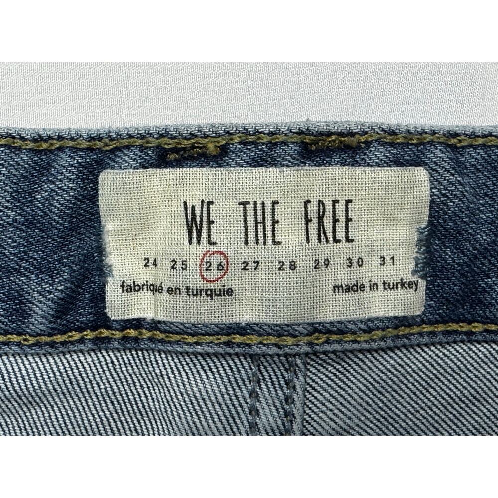 We The Free Women's Distressed Straight Leg Blue Jeans - Size 26 (26x27.5)* - Picture 3 of 4